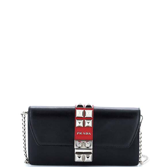 Prada Elektra Wallet On Chain Studded #175409P75B - Picture 1 of 9